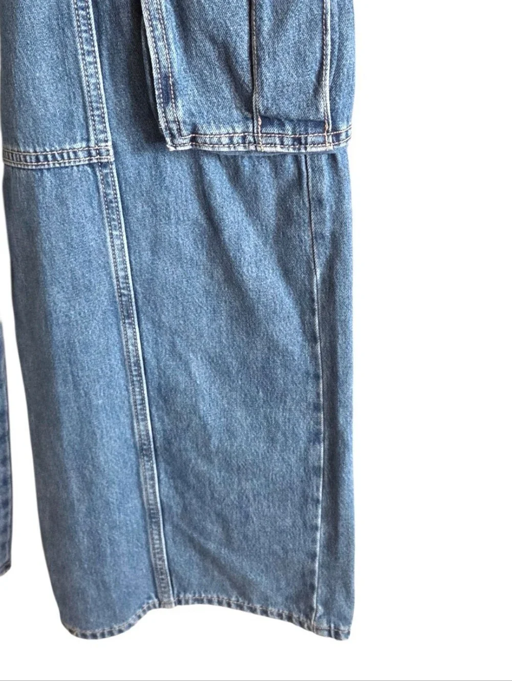 NWT Old Navy Super Baggy Wide Leg High Rise Jeans Cargo Utility Blue Size 14